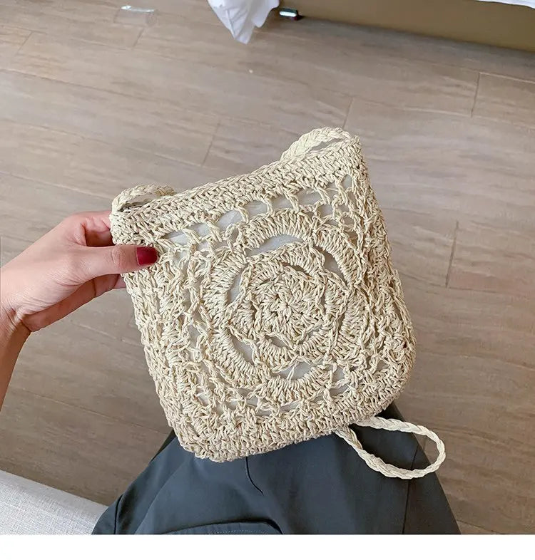 Bohemian Crochet Crossbody Beach Bag Ultralight