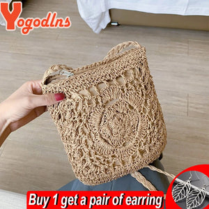 Bohemian Crochet Crossbody Beach Bag Ultralight