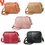 Embroidery Flower Small Crossbody Bag for Women Three Compartments