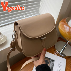 Retro Saddle Shoulder Bag PU Leather Crossbody Bag