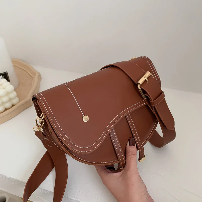 Yogodlns Retro Saddle Shoulder Bag Female Crossbody Bag