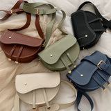 Yogodlns Retro Saddle Shoulder Bag Female Crossbody Bag