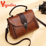 Retro Shoulder Bag Soft PU Leather Crossbody Flap Messenger Shopping Purse