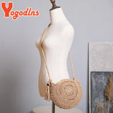 Soft Paper Rope Shoulder Bag Tassel Crossbody Straw Rattan Beach Bag