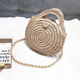 Round Straw Bags Women Summer Rattan Bag Woven Beach Crossbody Bag