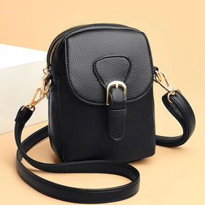 Women's PU Leather Crossbody Shoulder Bag Multi-layer Handbag Purse