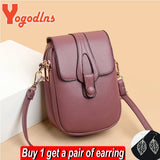 Women's PU Leather Crossbody Shoulder Bag Multi-layer Handbag Purse