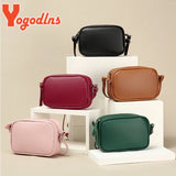 Solid Shoulder Bag Female PU Leather Messenger Bag Crossbody Bag Small Square