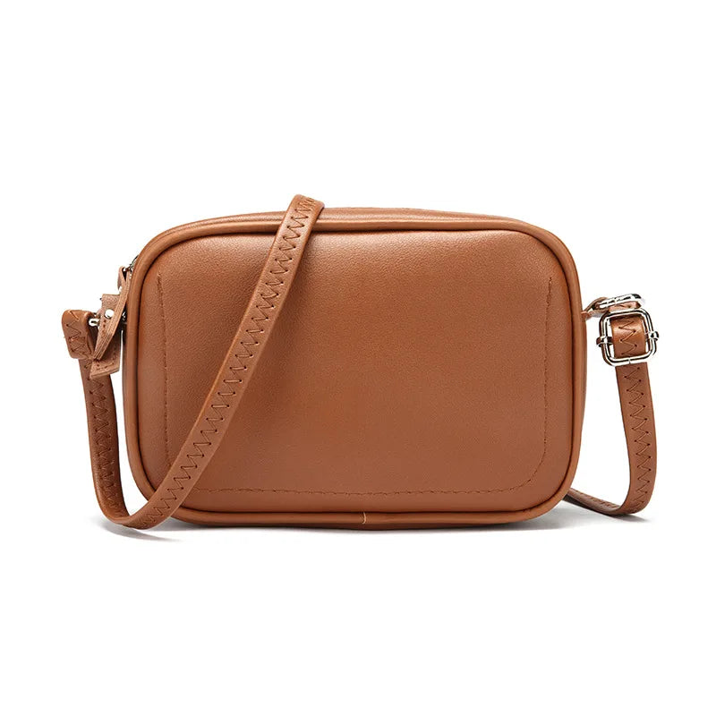 Solid Shoulder Bag Female PU Leather Messenger Bag Crossbody Bag Small Square