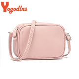 Solid Shoulder Bag Female PU Leather Messenger Bag Crossbody Bag Small Square