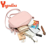 Solid Shoulder Bag Female PU Leather Messenger Bag Crossbody Bag Small Square