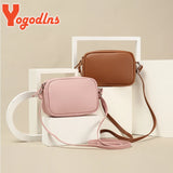 Solid Shoulder Bag Female PU Leather Messenger Bag Crossbody Bag Small Square