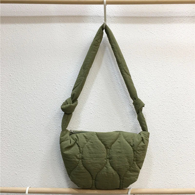 High Capacity Space Cotton Shoulder Bag Down Hand Purse