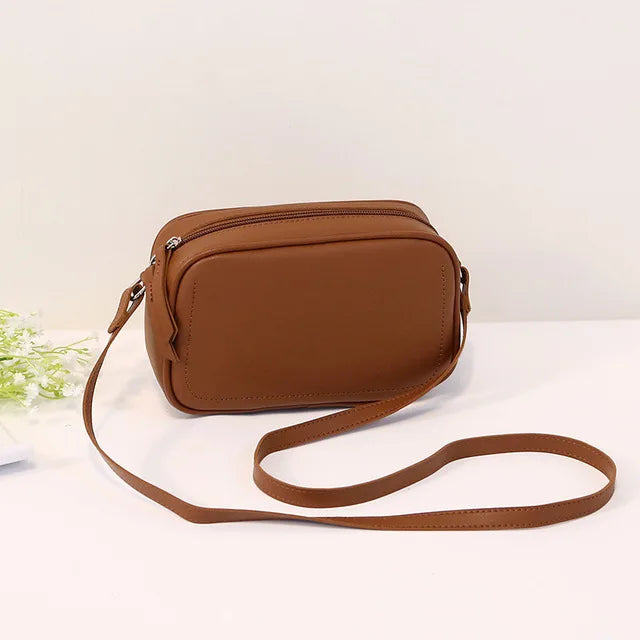 Vintage PU Leather Shoulder Bag Crossbody Small Square Women Purse