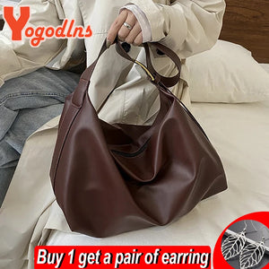 Soft Leather Shoulder Bag Large Capacity Armpit Bag Crossbody Handbag