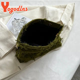 Canvas Flap Crossbody Bag for Women