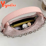 Floral Underarm Bag Chains Half-moon Shoulder Bag