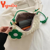 Summer Flower Shoulder Bag For Women Sweet Girls Underarm Handbag