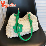 Summer Flower Shoulder Bag For Women Sweet Girls Underarm Handbag