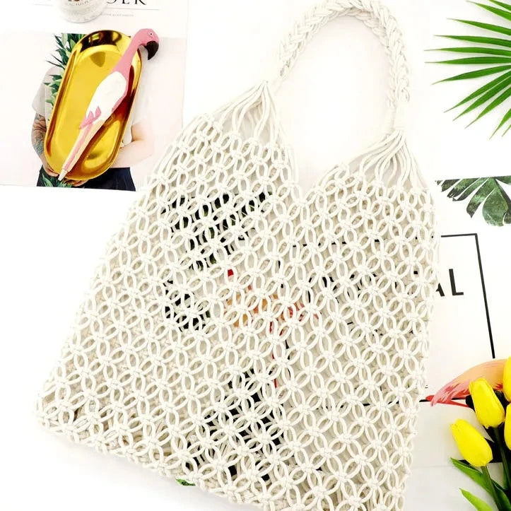 Summer Straw Bag Female Large Capacity Handle Bag Casual Beach Totes Bag