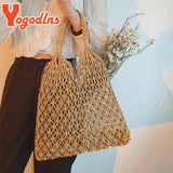 Summer Straw Bag Female Large Capacity Handle Bag Casual Beach Totes Bag