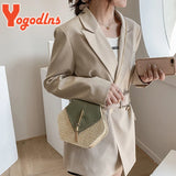 Summer Hexagon Rattan Straw Shoulder Bag Crossbody Bag