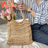Summer Hollow Straw Bag Women Knitted Beach Bohemia Style Shoulder Travel Clutch