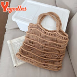 Summer Hollow Straw Bag Women Knitted Beach Bohemia Style Shoulder Travel Clutch