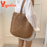 Summer Large Capacity Straw Shoulder Bag Rattan Beach Bags