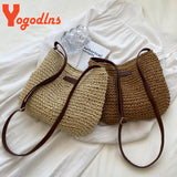 Bohemia Style Rattan Straw Beach Bag Crossbody Vacation Shoulder Bag