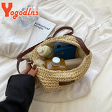Bohemia Style Rattan Straw Beach Bag Crossbody Vacation Shoulder Bag