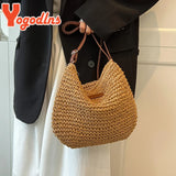 Bohemia Style Rattan Straw Beach Bag Crossbody Vacation Shoulder Bag