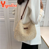 Bohemia Style Rattan Straw Beach Bag Crossbody Vacation Shoulder Bag
