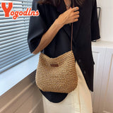 Bohemia Style Rattan Straw Beach Bag Crossbody Vacation Shoulder Bag