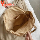Summer Round Straw Bag For Women Hollow Woven Travel Beach Bag