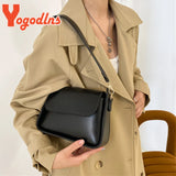 Summer Solid PU Leather Flap Shoulder Bag Lady Handbag