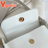 Summer Solid PU Leather Flap Shoulder Bag Lady Handbag