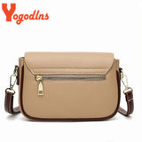 Texture Flap Shoulder Bag Contrast Crossbody Mommy Messenger Bag