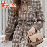 Texture Flap Shoulder Bag Contrast Crossbody Mommy Messenger Bag