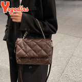 Chic Rhombus Shoulder Messenger Bag with Chain Decors