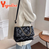 Chic Rhombus Shoulder Messenger Bag with Chain Decors