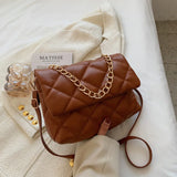 Chic Rhombus Shoulder Messenger Bag with Chain Decors