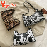 Cow Pattern PU Leather Shoulder Bag Vintage Lady Handbag