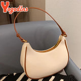 Half-moon PU Leather Shoulder Bag Vintage Girls Handbag