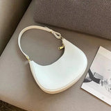 Half-moon PU Leather Shoulder Bag Vintage Girls Handbag