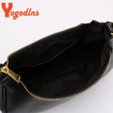 Half-moon PU Leather Shoulder Bag Vintage Girls Handbag
