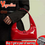 Minimalist Patent Leather Shoulder Bag for Women