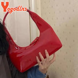 Minimalist Patent Leather Shoulder Bag for Women