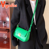 Women PU Leather Crossbody Bag Flap Small Square Bag Solid Underarm Bag