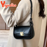 Women PU Leather Crossbody Bag Flap Small Square Bag Solid Underarm Bag